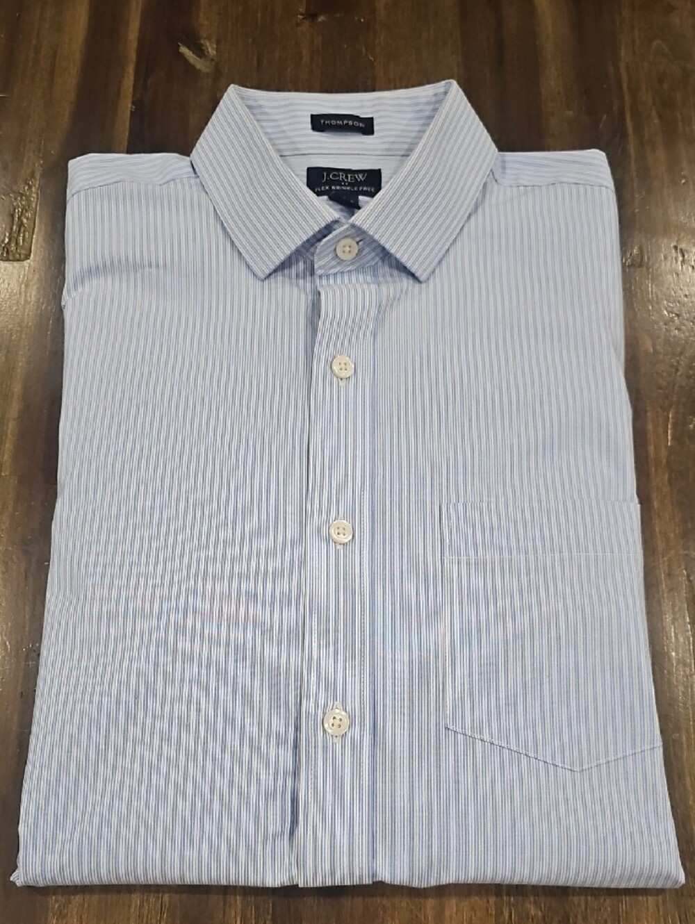 J. Crew Thompson Light Blue and White Pinstripe Dress Shirt